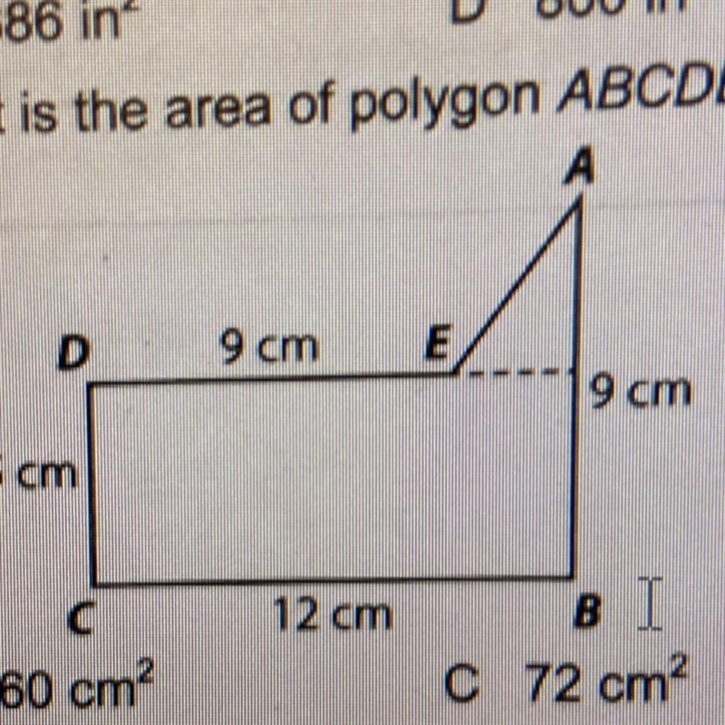 What is the area of polygon ABCDE?-example-1