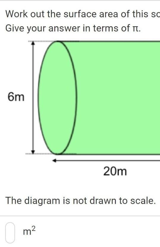 Work out the surface area and give your answer in terms of pi. Not sure of the steps-example-1