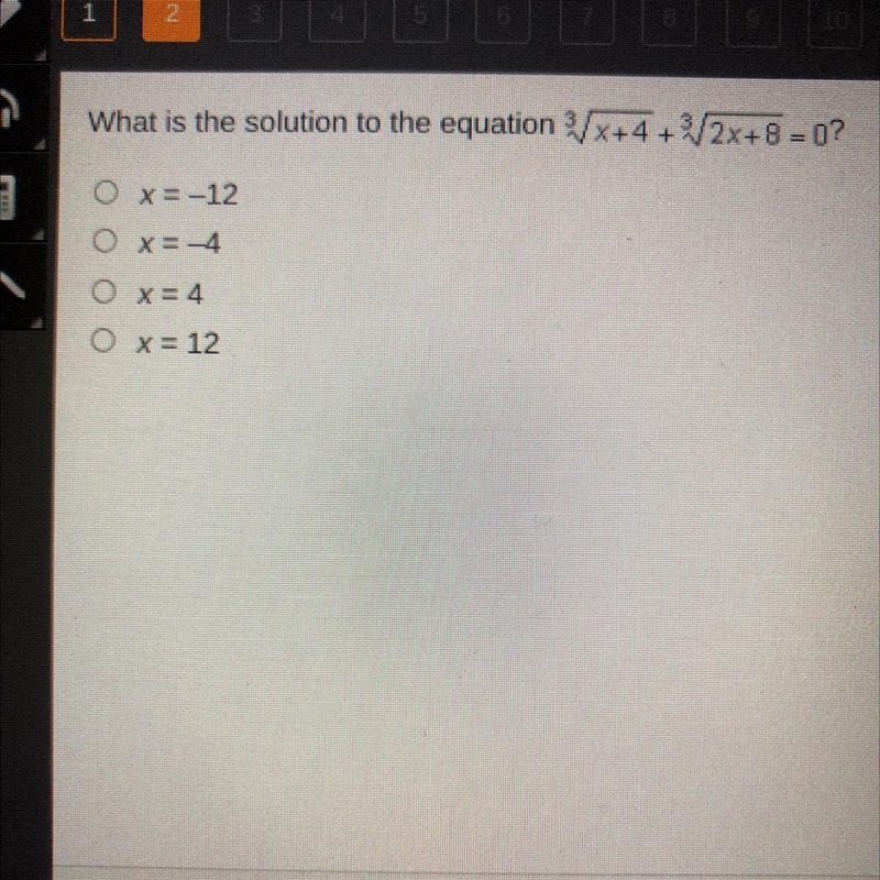 What is the solution to the equation 3/ x+4+3/2x+8 = 0?-example-1