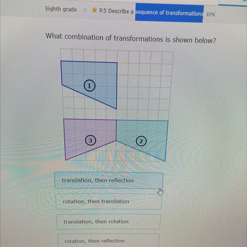 What combination of transformations is shown below ?-example-1