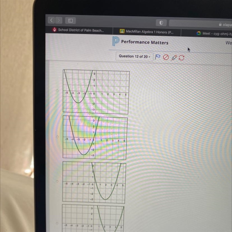 Which of the following is the graph of the function y = (x – 3)2 – 2?-example-1