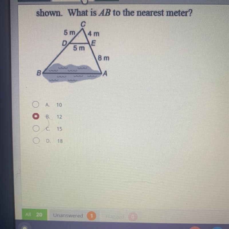 What is AB to the nearest meter-example-1