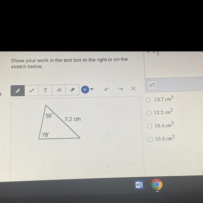 Find the area of the triangle to the nearest tenth . Pleaseeee help-example-1