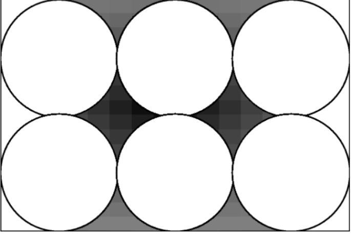 each of the circles in the rectangle below is 6 cm. what is the area of the shaded-example-1