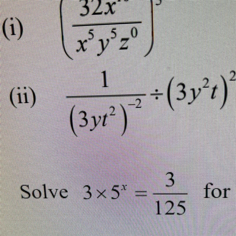 Simplify the following and express your answers in positive exponent form: Qii)-example-1