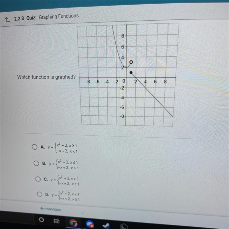 Which function is graphed?-example-1