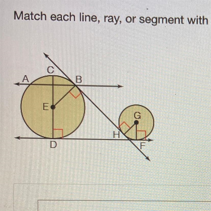 Match each line, ray, or segment with the term that best describes it.-example-1