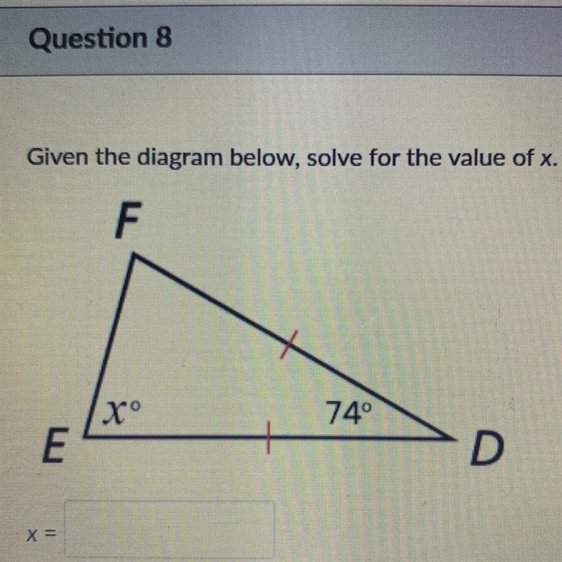 Given the diagram below, solve for the value of x.-example-1