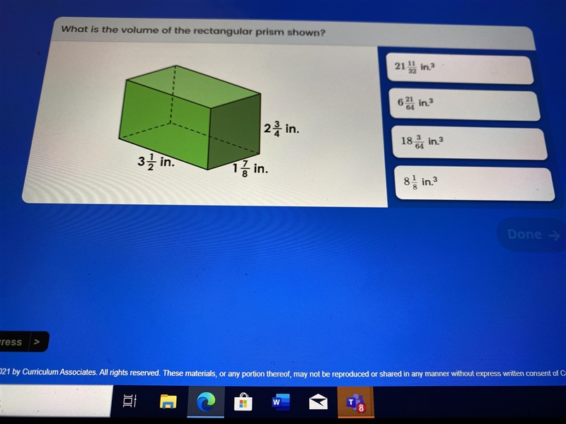 What is the volume of the rectangular prism shown ?-example-1