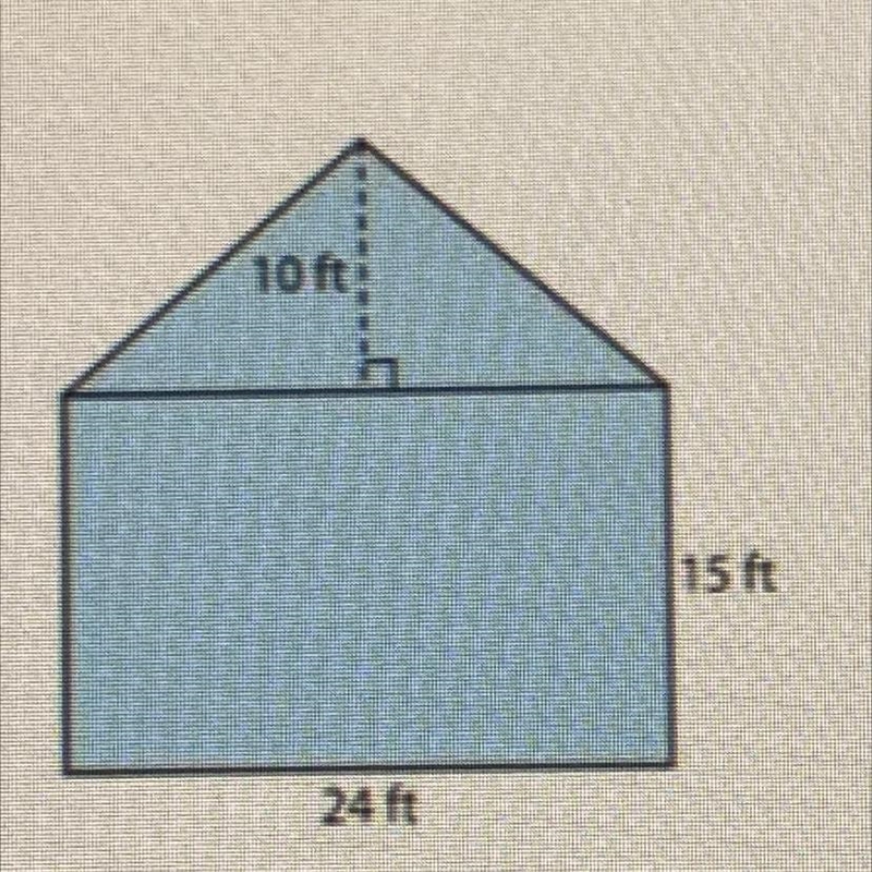 What is the total area of the shape below-example-1