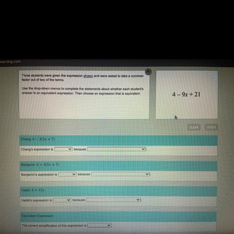 Three students were given the expression shown and were asked to take a common factor-example-1