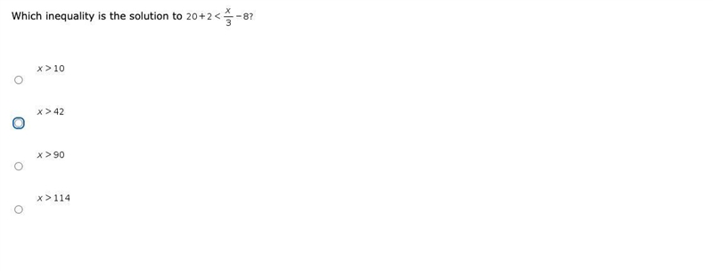 PLEASE HELP! YOU GET 30 POINTS IF YOU HELP!! Which inequality is the solution to 20 + 2 &lt-example-1