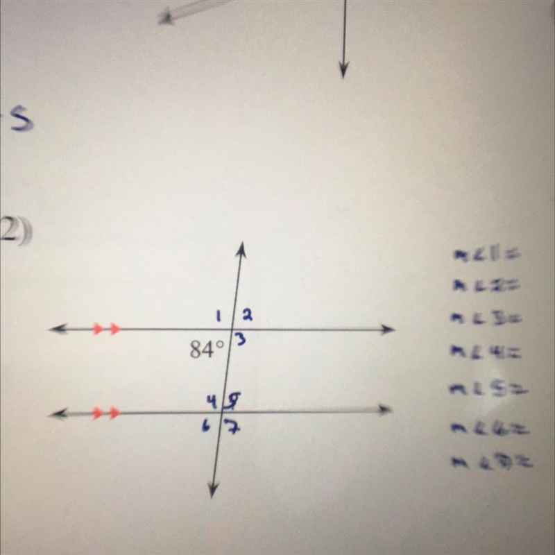 Sorry for the blur but I need help with this one objective: find all seven angles-example-1