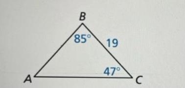 Solve the triangle. Round decimal answers to the nearest tenth.-example-1