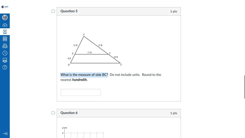 What is the measure of side BC?-example-1