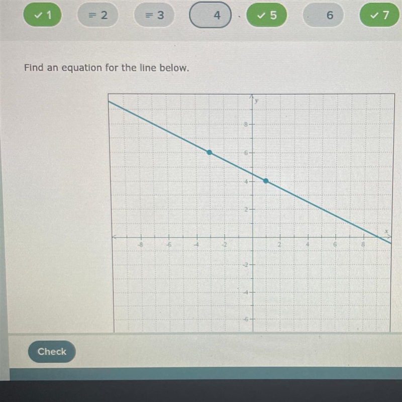 Find an equation for the line below-example-1