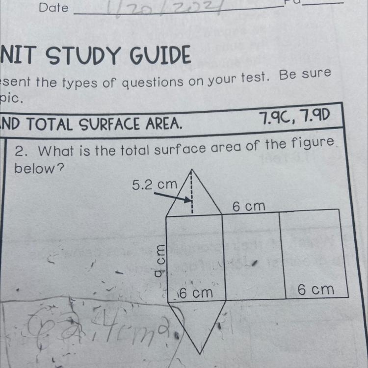 What is the total surface area?-example-1