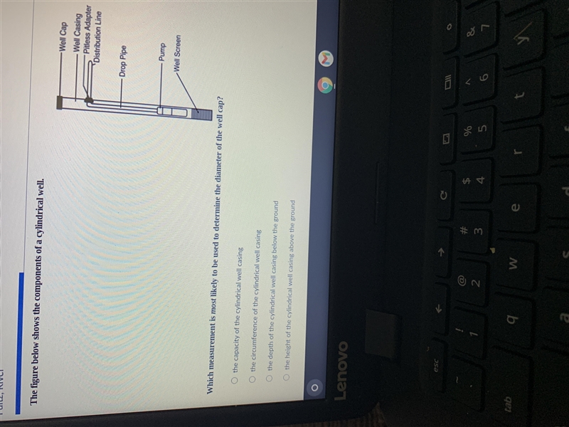 Which measurement is most likely to be used to determine the diameter of the well-example-1