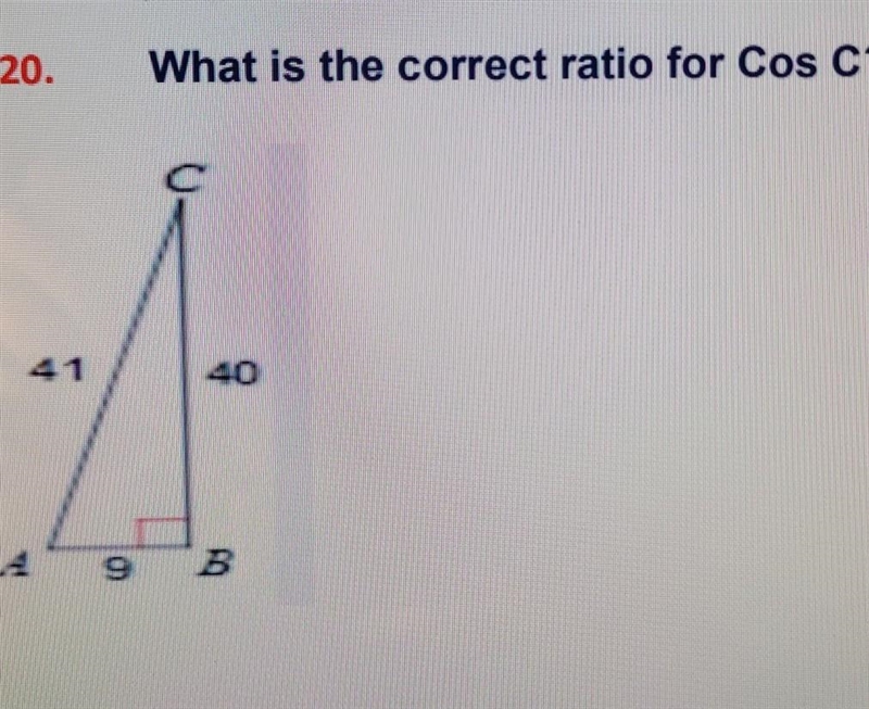 What is the ratio for Cos C?​-example-1