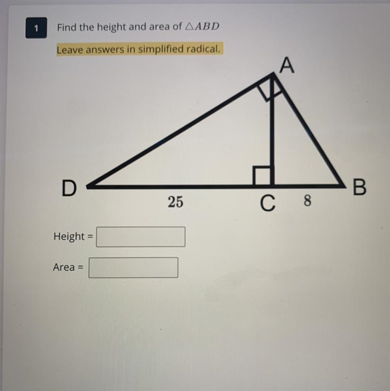 Find the height of ABD-example-1