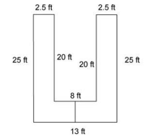 The drawing shows a concrete walkway around a pool. What is the total area of the-example-1