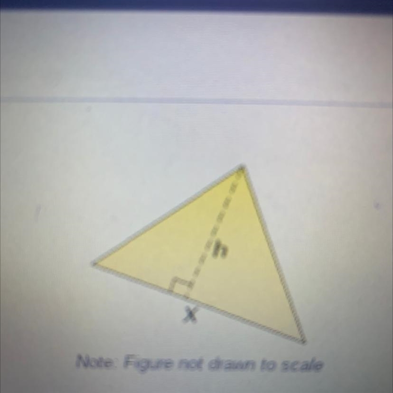 If X = 14 units and h = 7 units, then what is the area of the triangle shown above-example-1