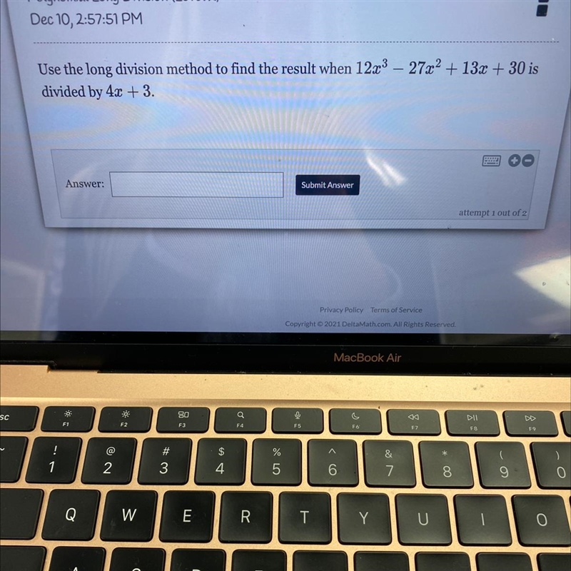 Use the long division method to find the result when 12x3 - 27x2 + 13x + 30 is divided-example-1