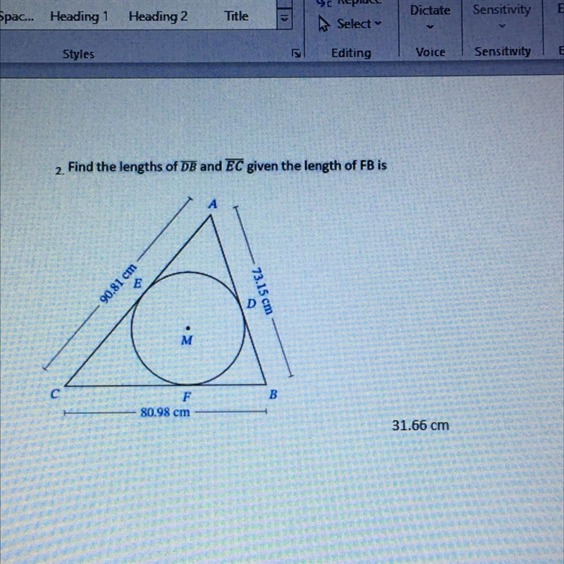 Find the length of DB and EC given the length of FB is-example-1