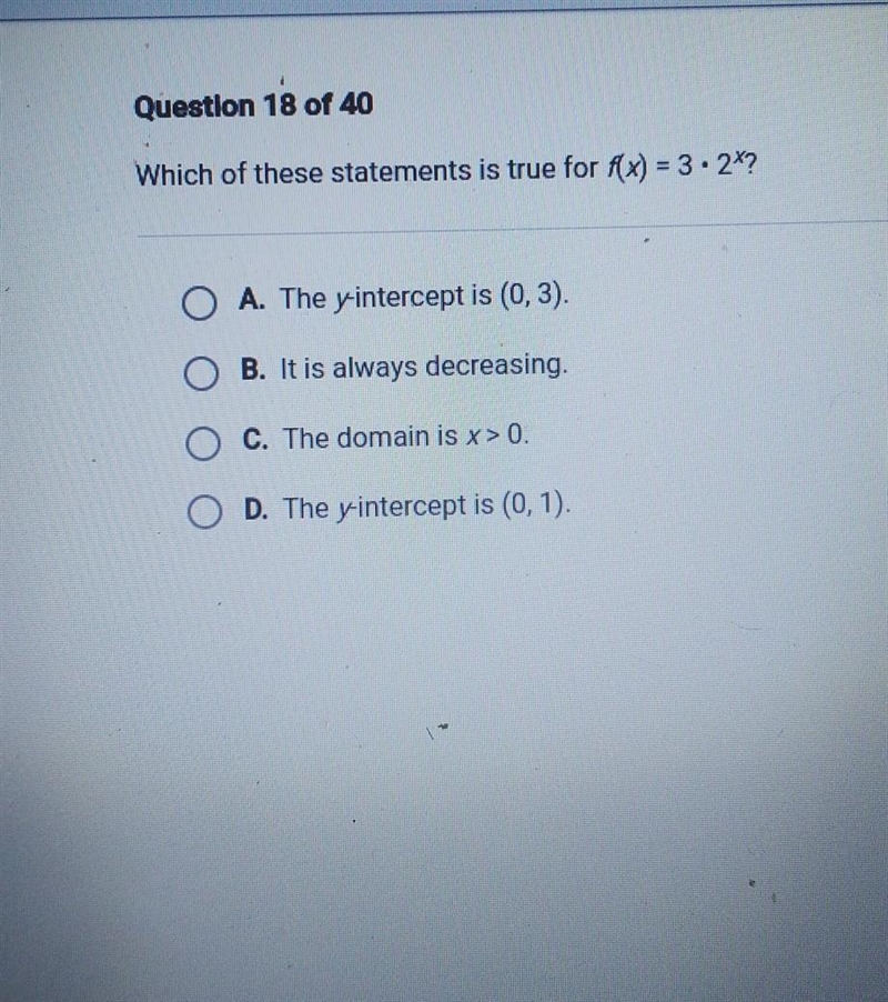 Which of these statements is true for f(x) = 3 x 2^x​-example-1