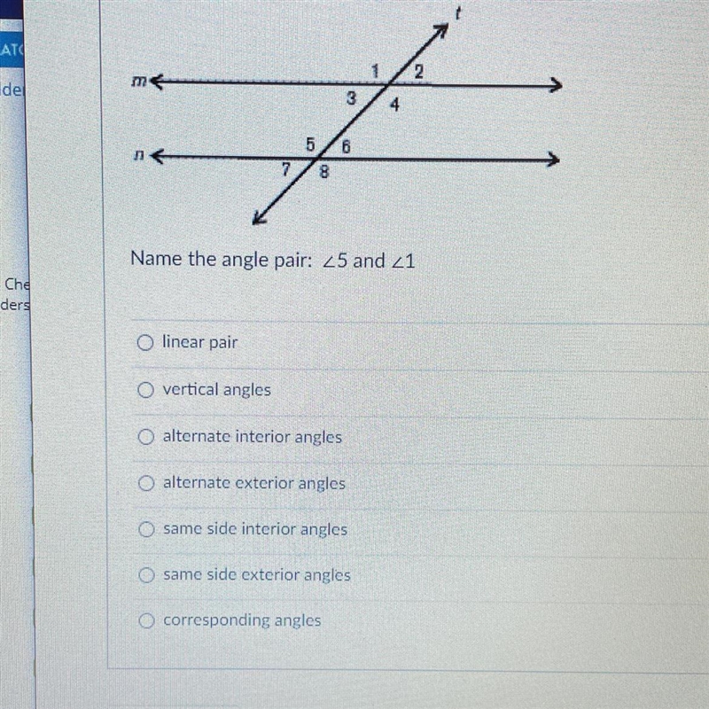 Question 3, ame the angle pair 5 and 1 (in picture)-example-1