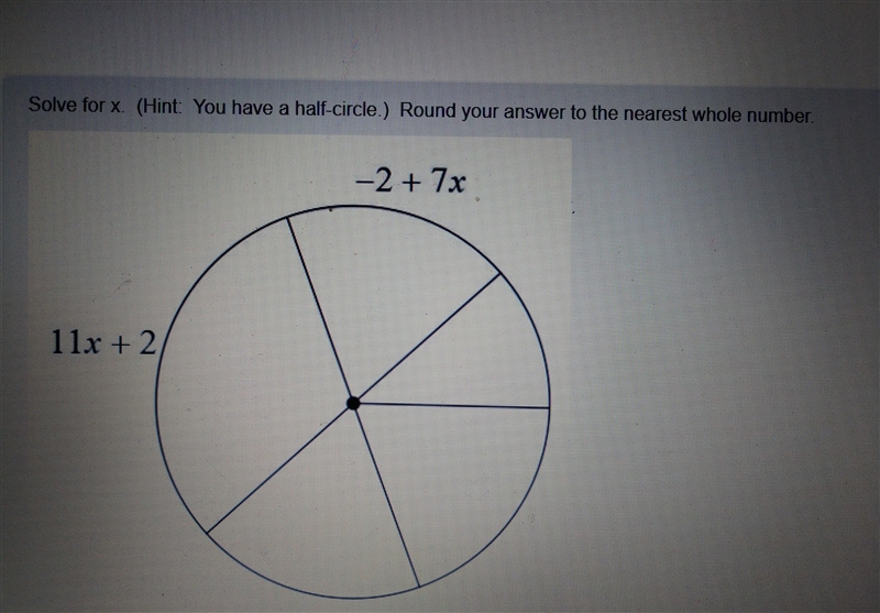 Solve for x. hint:half circle.-example-1