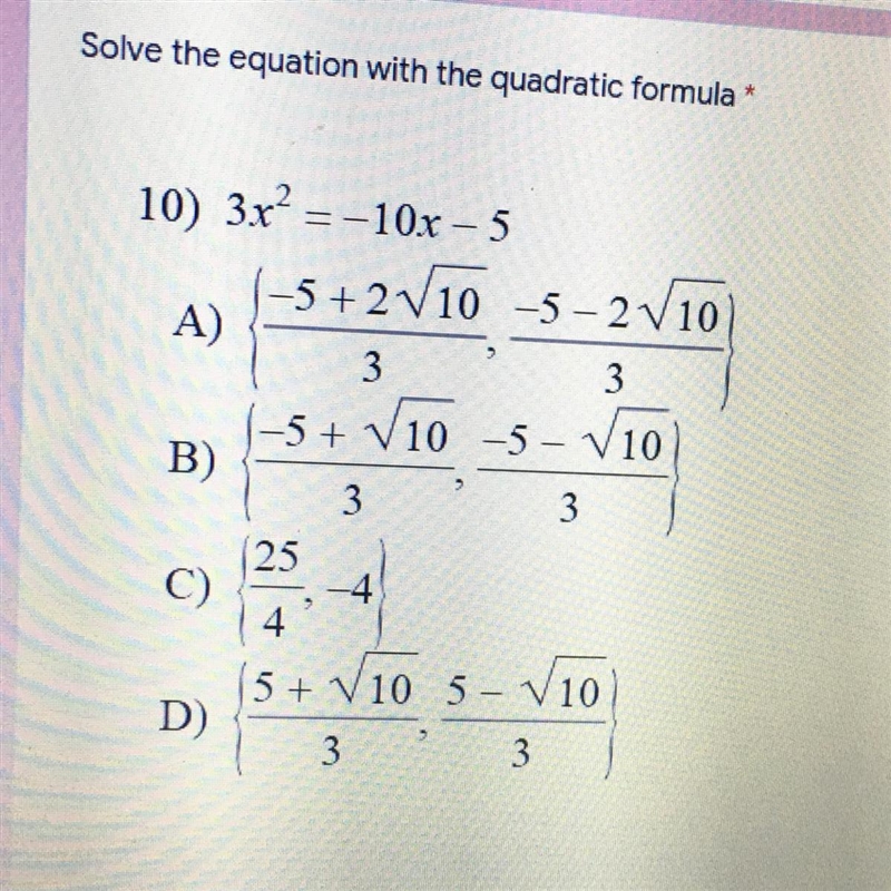 Pleaseeeee help!!! I’ll give you best answer!!!! Solve the equation with the quadratic-example-1