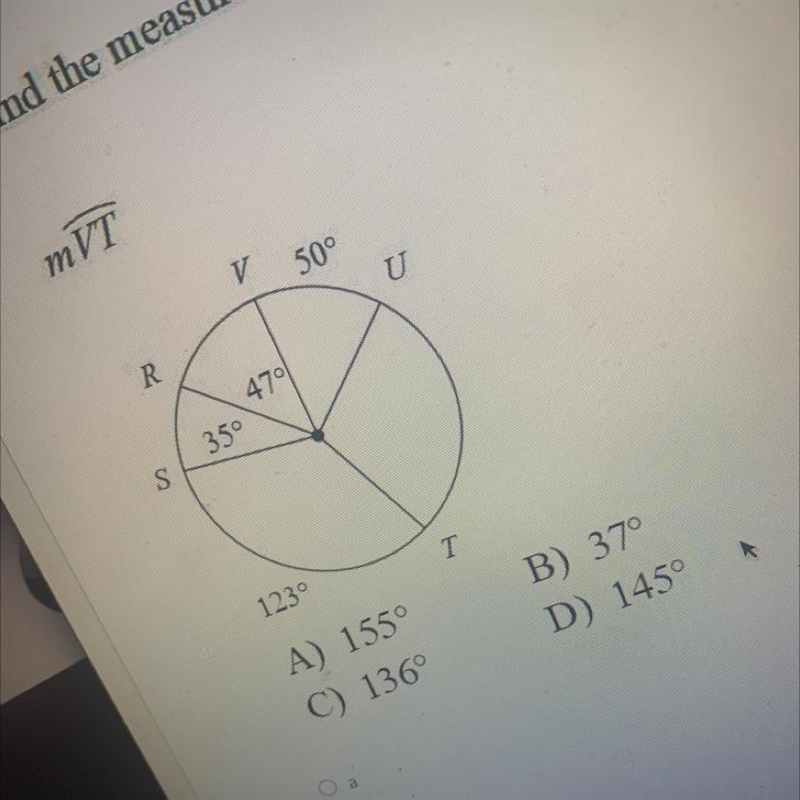 Find the measure of the arc indicated.-example-1