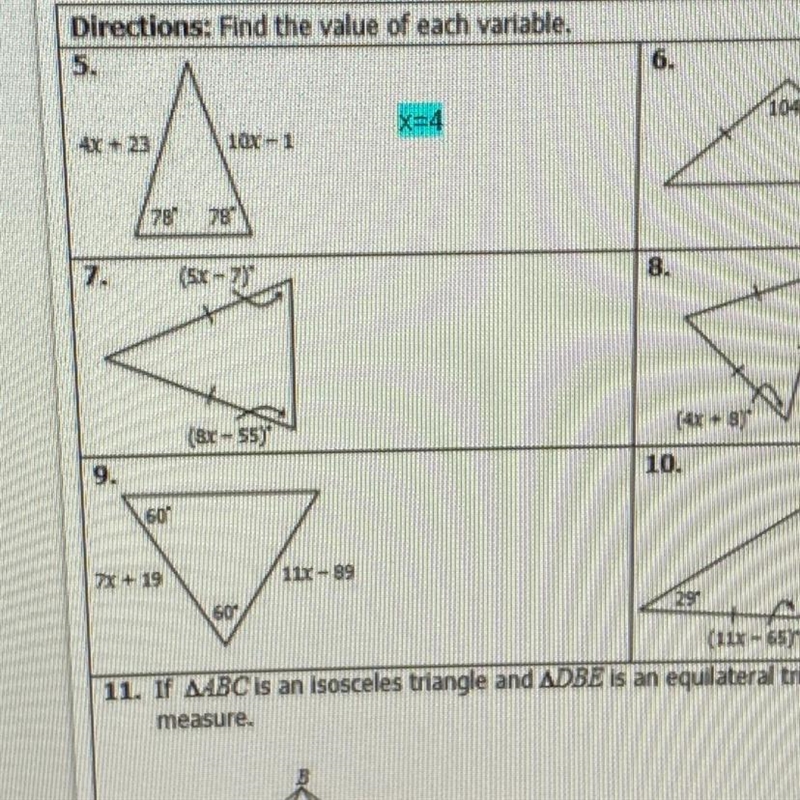 Help with math please, just 7 and 9. Please explain thanks.-example-1