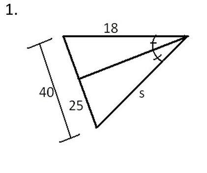 B.  Solve  for  the  unknown  side   by  applying  the  Triangle  Angle‐Bisector  Theorem-example-1