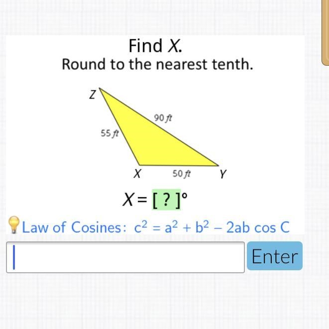 Find the value of x round to the nearest tenth.-example-1