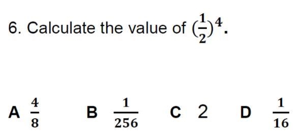 Calculate the value of (1/2)^4-example-1