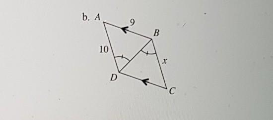 Find the value of x and is it congruent or not​-example-1