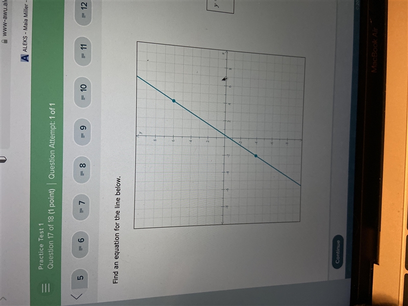 Find an equation for the line below-example-1