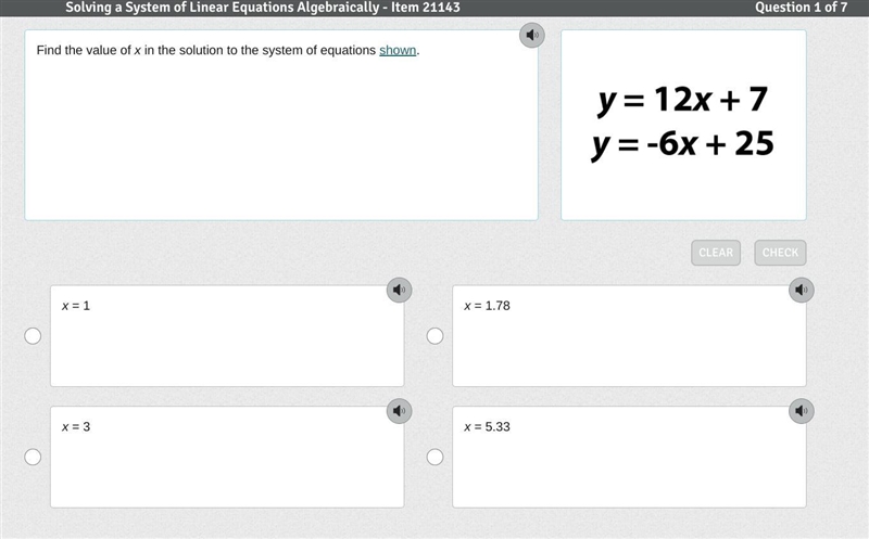 Solving a system of linear equations algebraically:-example-1