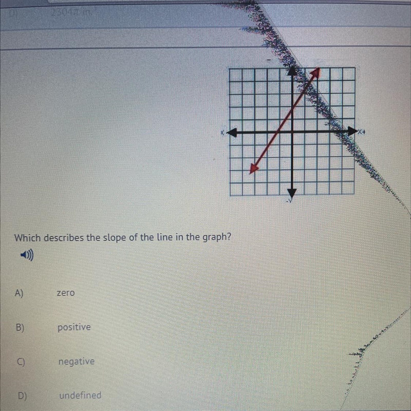 Which describes the slope of the line in the graph? A) zero B) positive C) negative-example-1