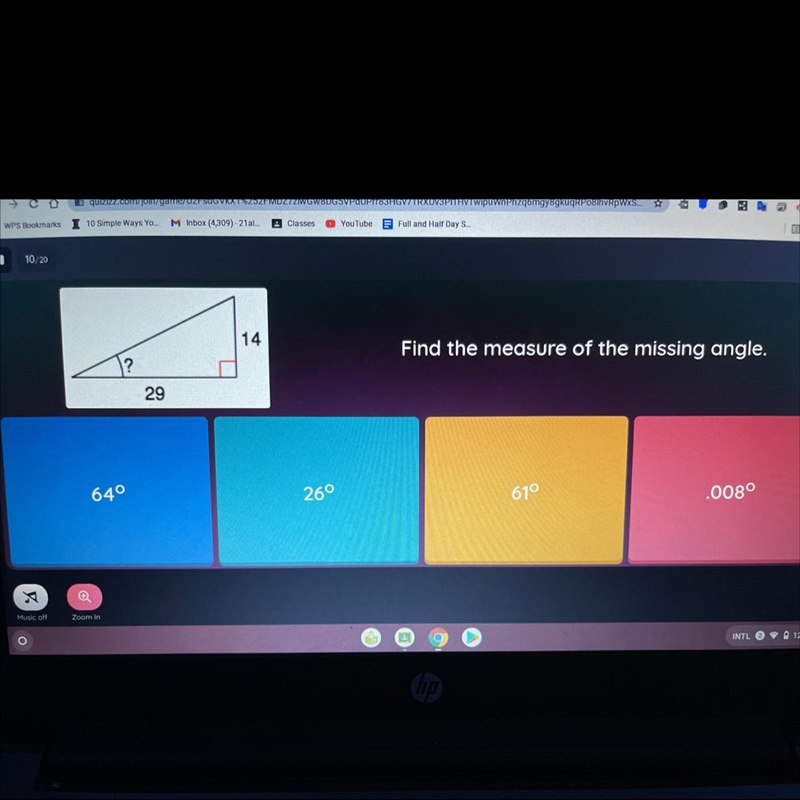 Find the measure of the missing angle-example-1