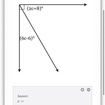 (2c+8) ° and (6c-6) ° What is “ c “-example-1