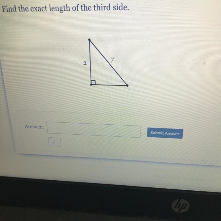 Find the exact length of the 3rd side 2 7-example-1