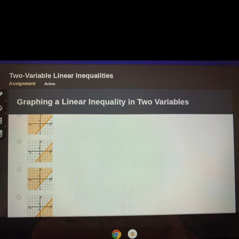 Which of the following graphs represents the inequality 10x - 5y < 50? --example-1