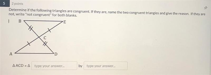 Name the two congruent triangles-example-1