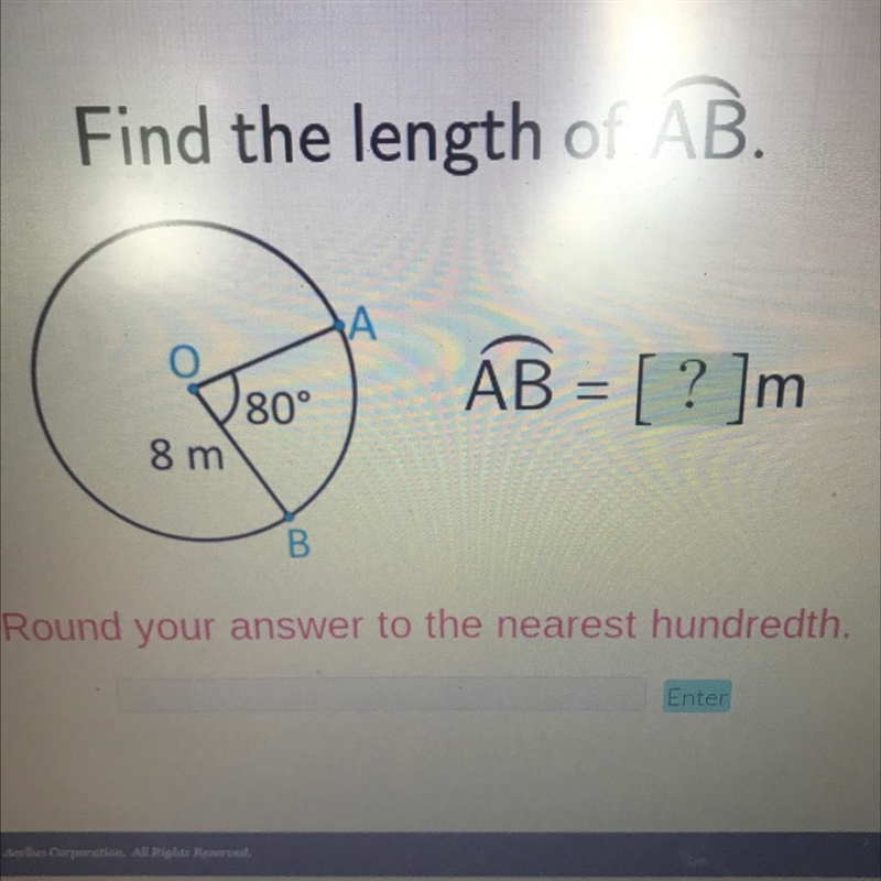 Find the length of arc AB.-example-1