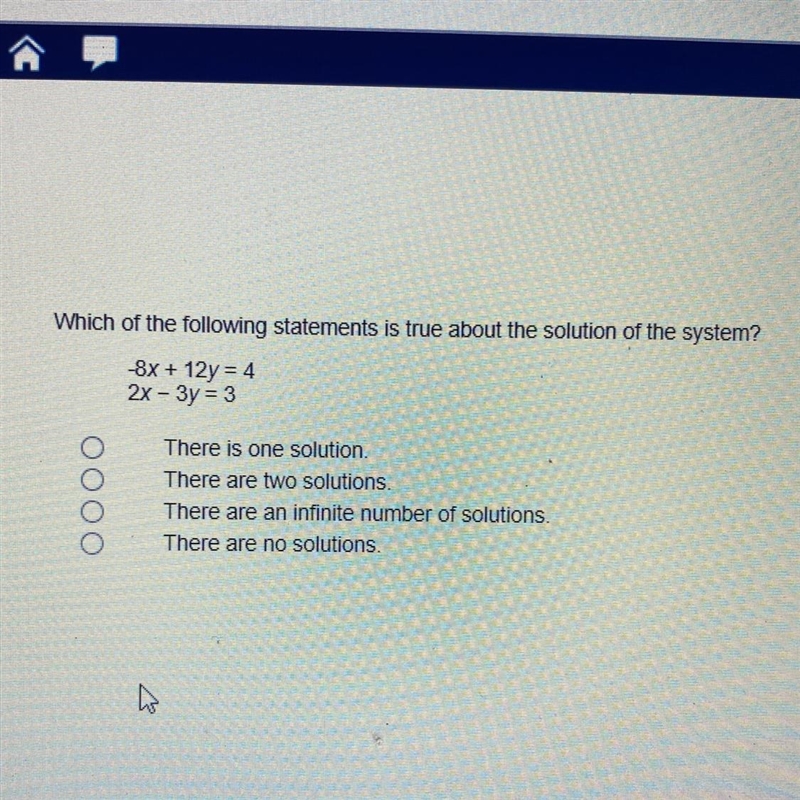 Which of the following statements is true about the solution of the system-example-1