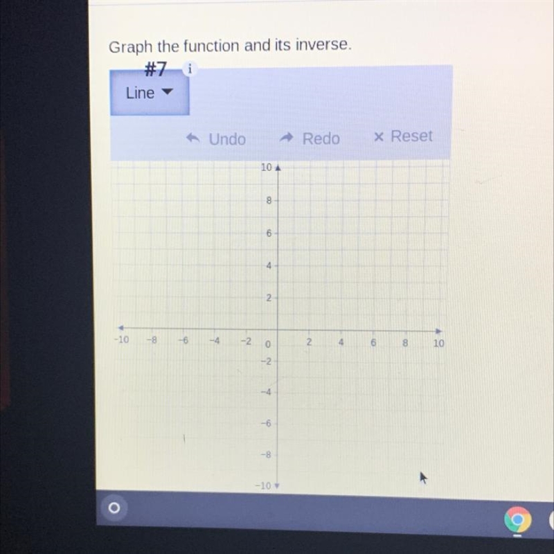 Find the inverse of f(x) = -2x+5 The inverse is g(x) = Graph the function and its-example-1