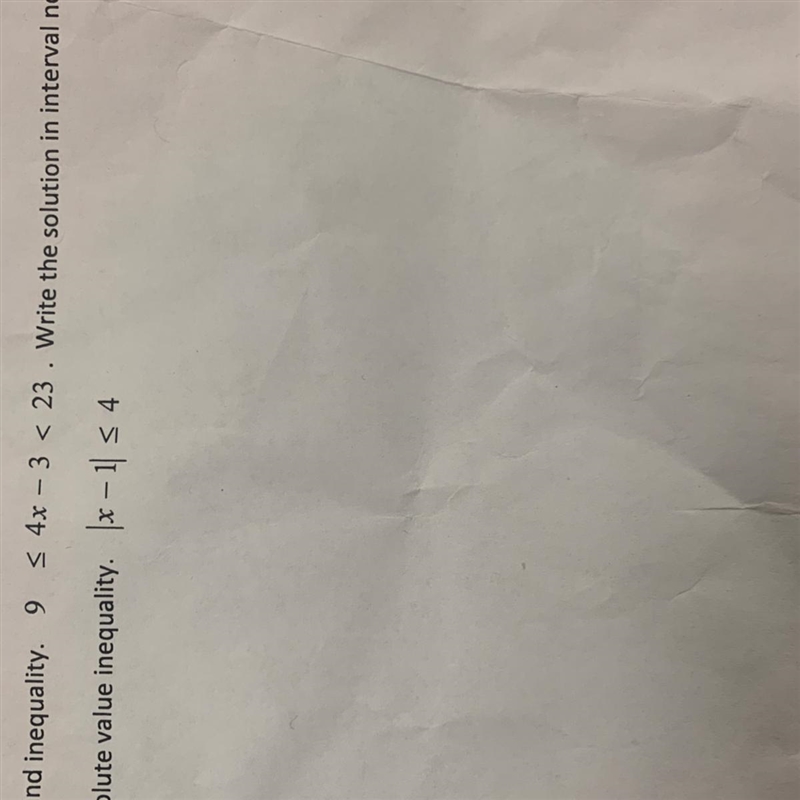 HELP PLEASE I NEED IT ASAP 3. Solve the compound inequality. 9 <_4x – 3 < 23. Write-example-1